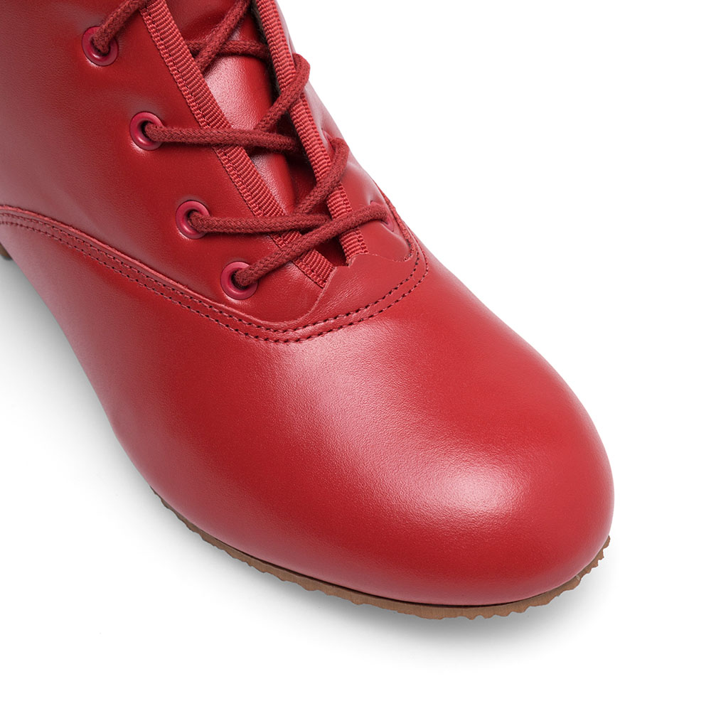 Traditions Gardestiefel Leder mit Gummisohle rot