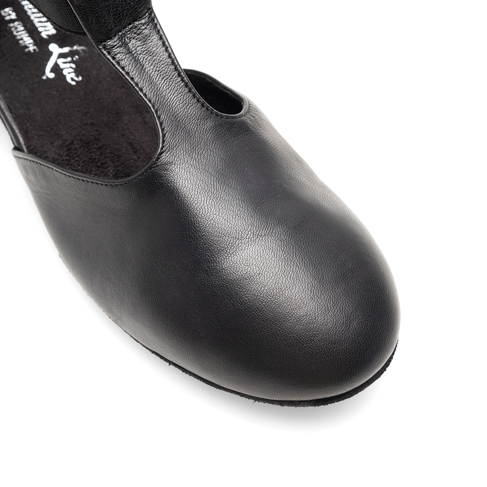 Griechische Tanzsandale mit elastischem Riemen Schwarz