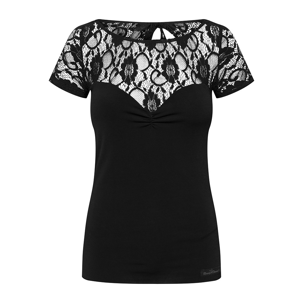 Damen Tanztop Herzausschnitt Schwarz 