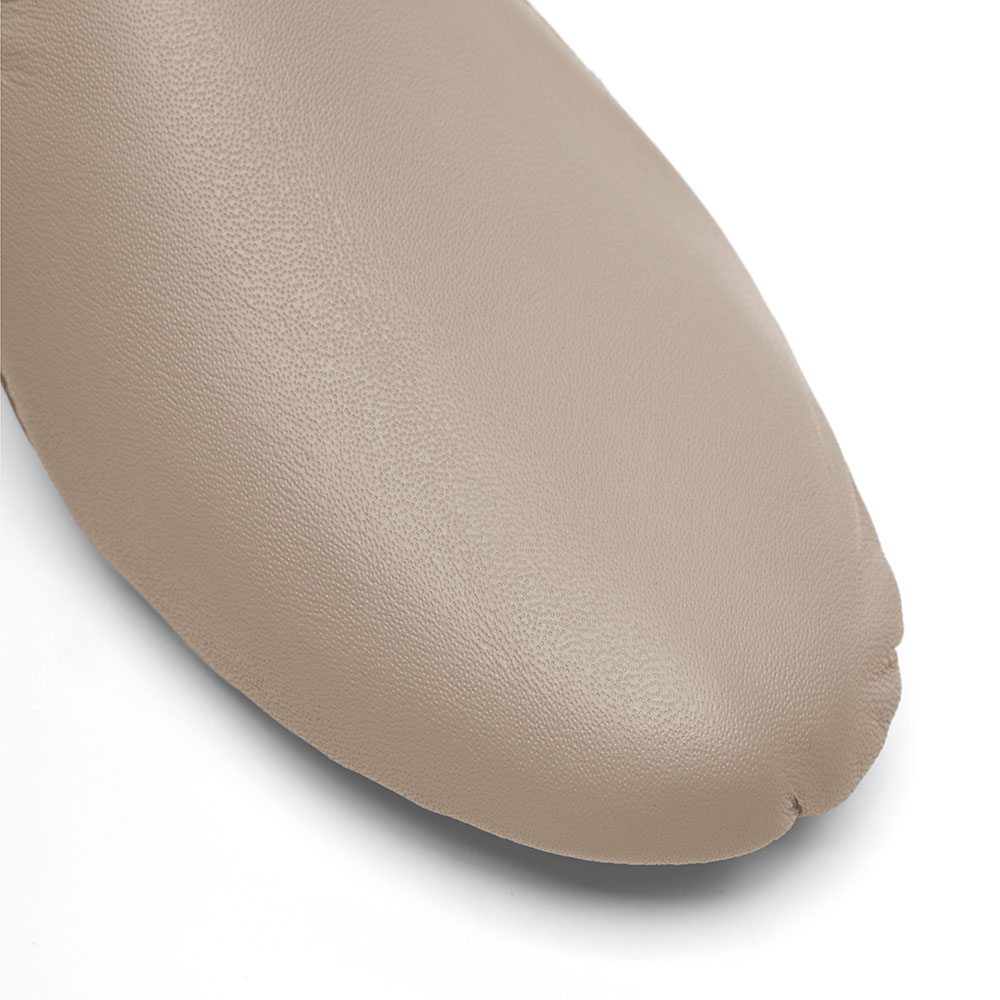 Jazzschuhe aus Leder mit Stretcheinsatz und geteilter Gummisohle tan