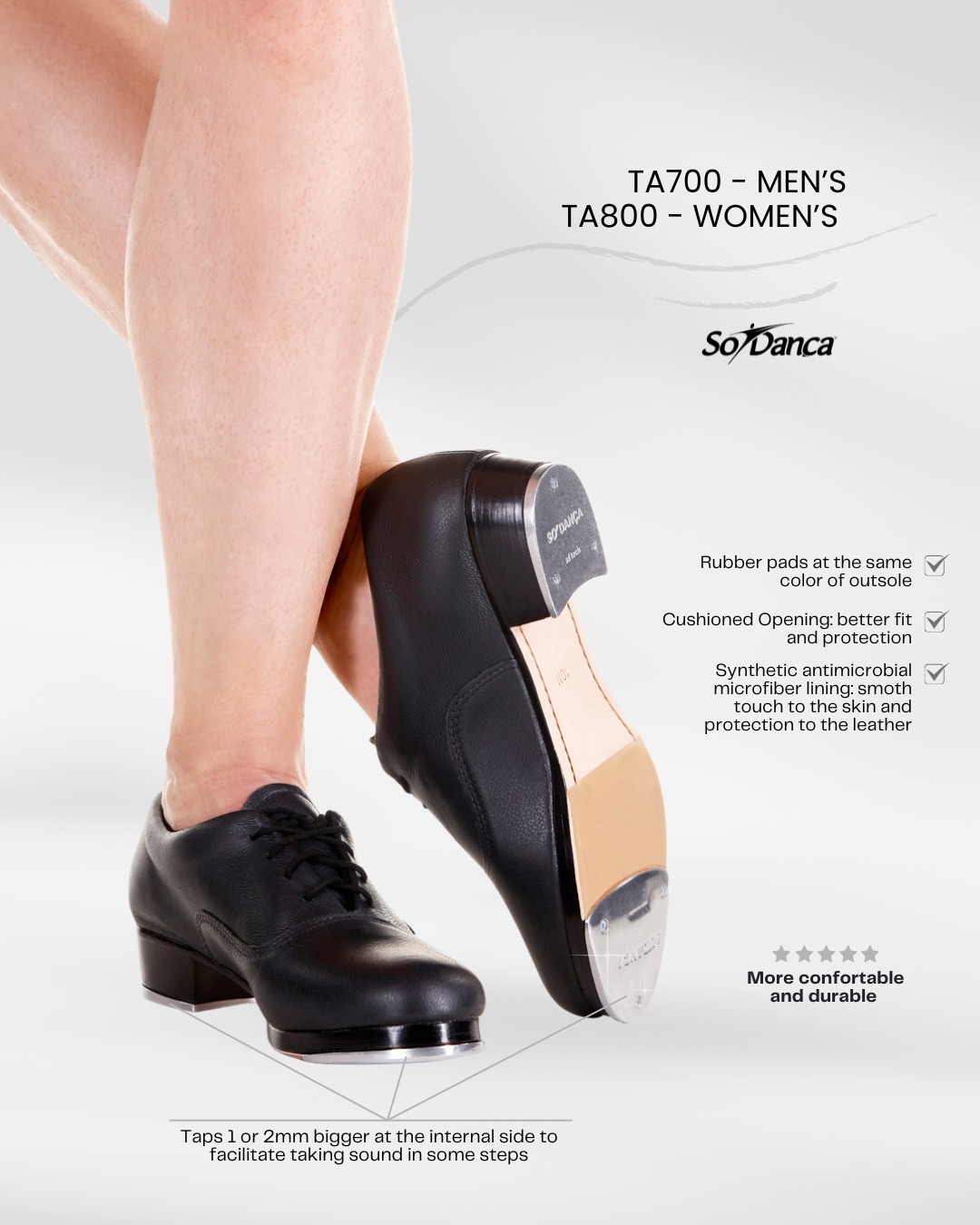 Herren Steppschuhe mit Stepplatten Schwarz