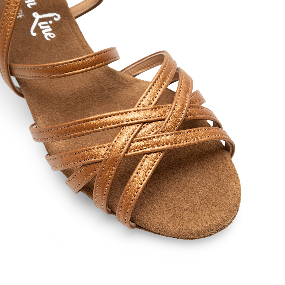 Lydia Damen Tanzschuhe mit Kreuzriemchen Bronze 