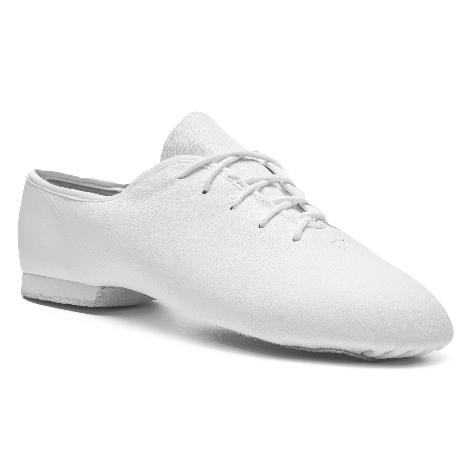 Jazzschuhe Basic I aus Leder mit geteilter Chromledersohle weiß