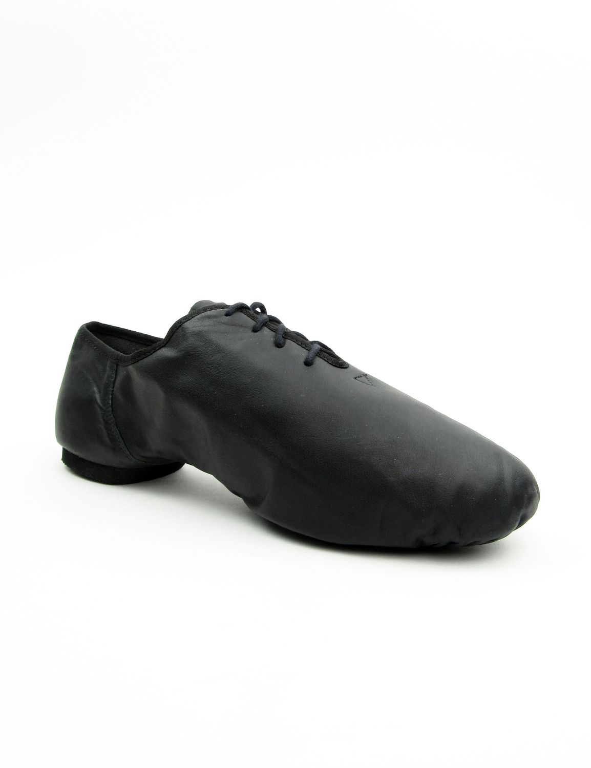 Jazzschuhe aus Leder mit geteilter Chromledersohle schwarz 