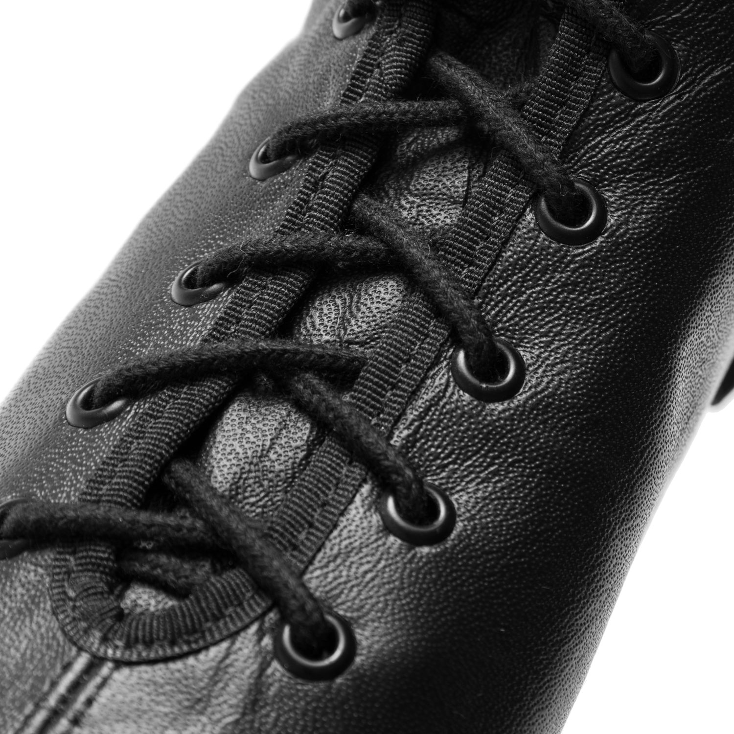 Schwarzer Gardestiefel, hoch, durchgehende Gummisohle
