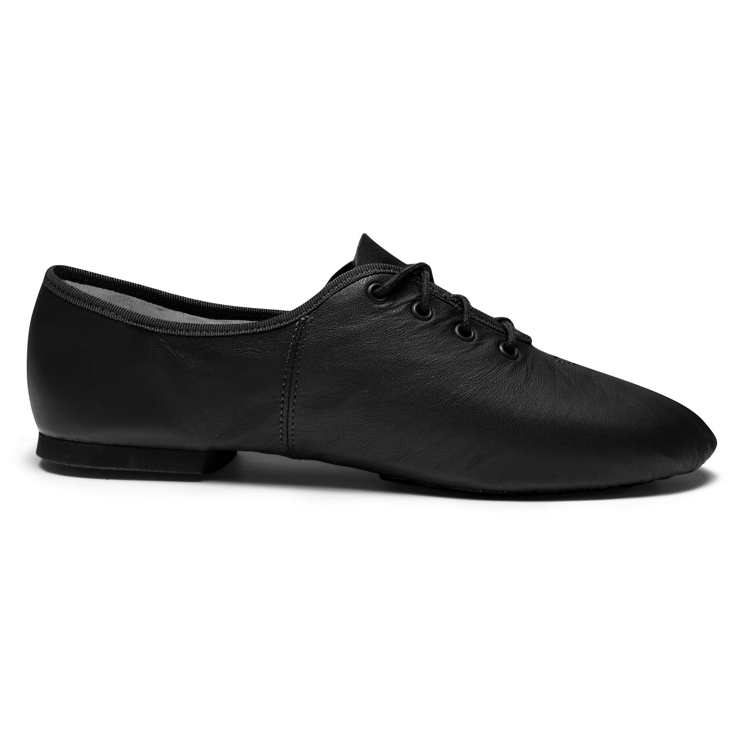 Jazzschuhe aus Leder mit geteilter Gummisohle JZE09 Jazzschuhe aus Leder mit geteilter Gummisohle Schwarz