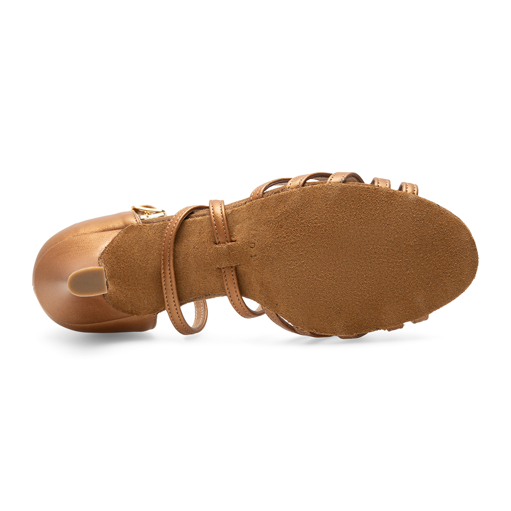 Lydia Damen Tanzschuhe mit Kreuzriemchen Bronze 