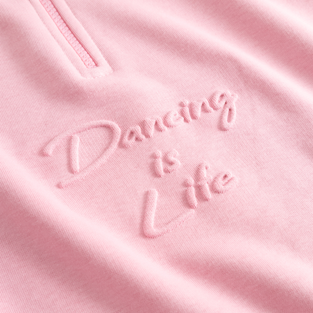 Damen Sweatshirt mit Half-Zip Pink