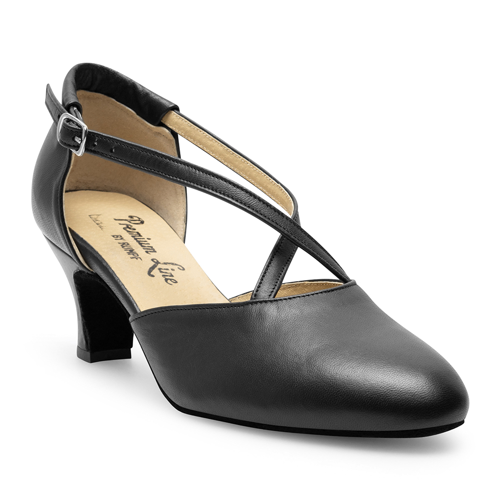 Liz Folklore Tanzschuh mit T-Riemen 1045  Folklore Tanzschuh Schwarz