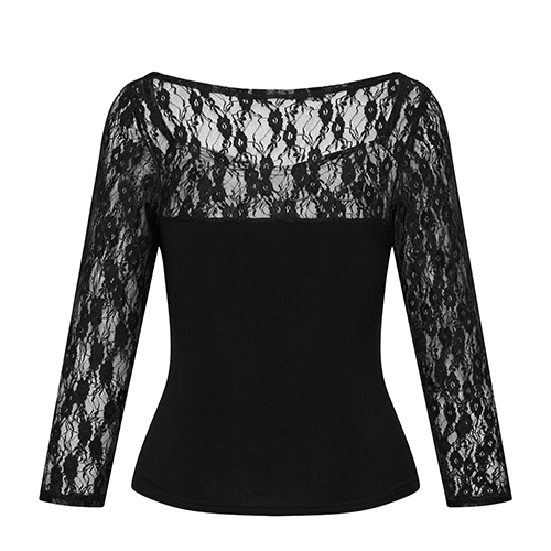PERUGIA Damen Top 3/4 Ärmel Spitze RU5532