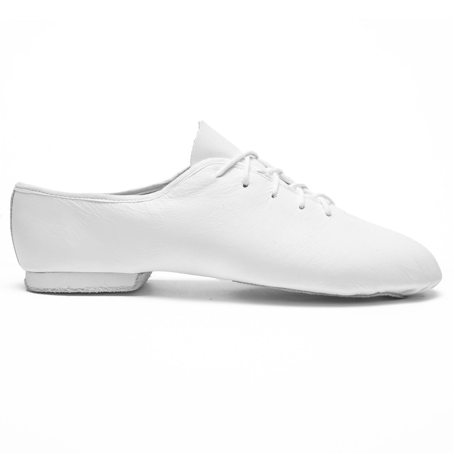 Jazzschuhe Basic I aus Leder mit geteilter Chromledersohle weiß