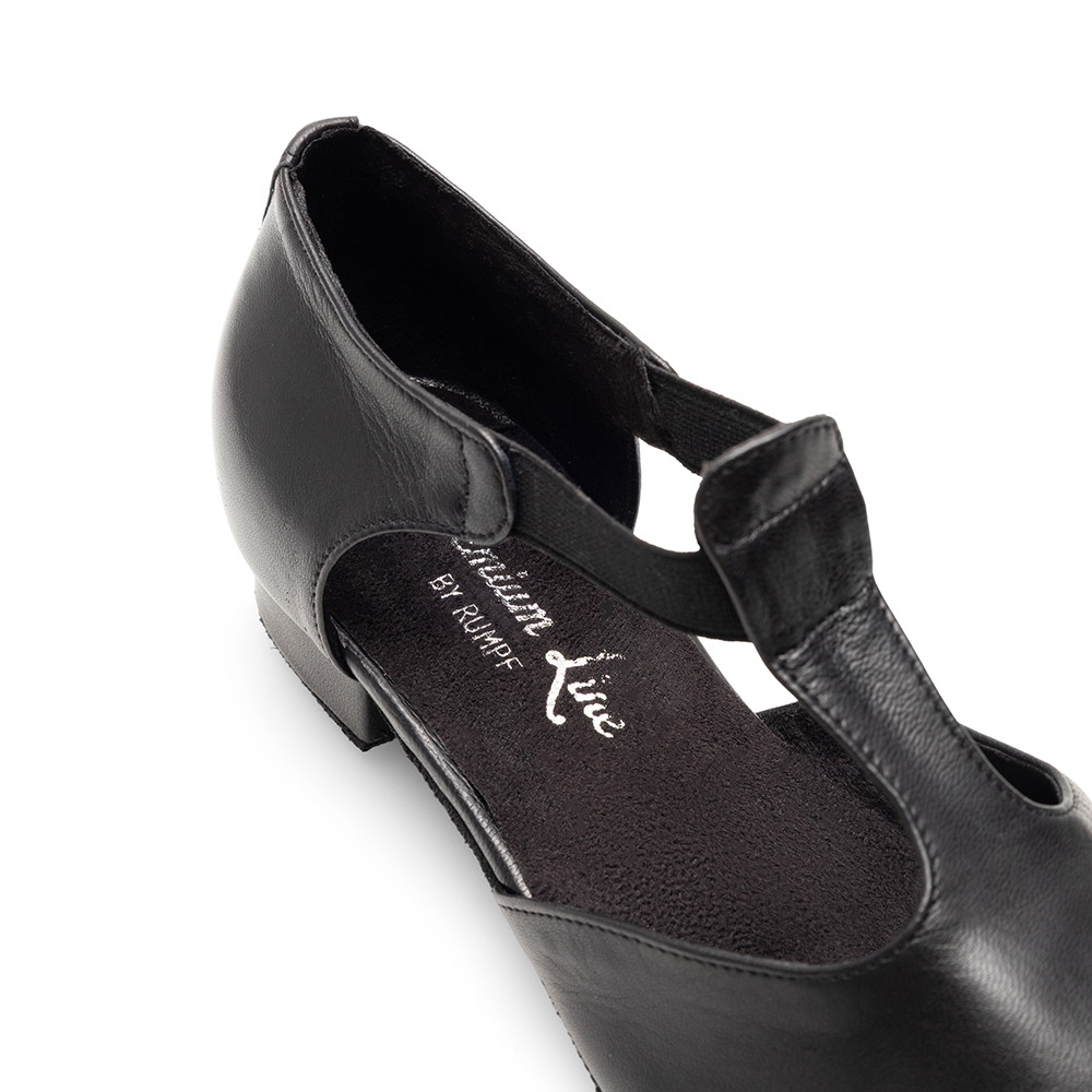 Griechische Tanzsandale mit elastischem Riemen Schwarz