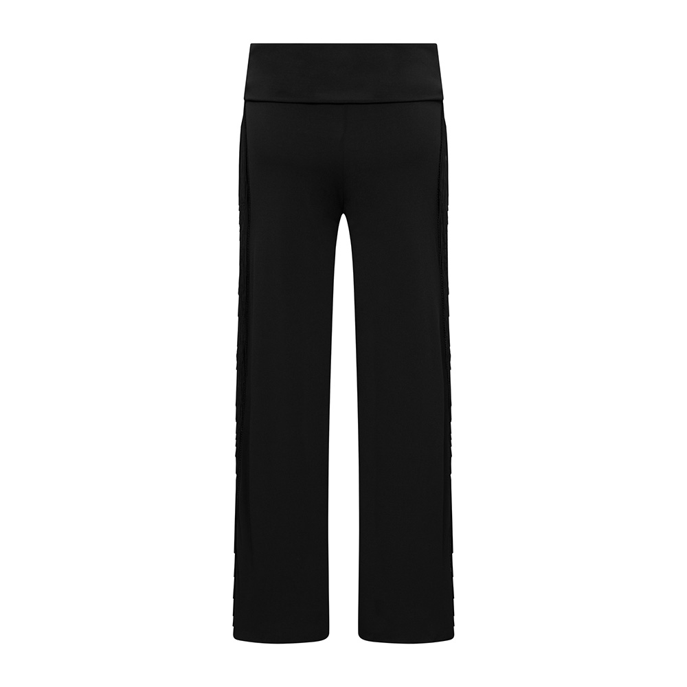 Damen Hose mit seitlichen Fransen Margarete RU5136 Damenhose Schwarz