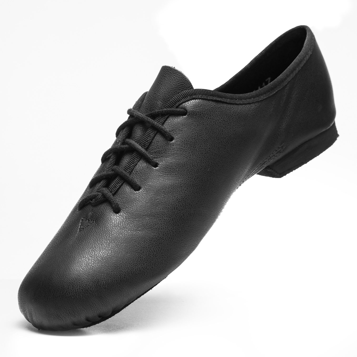 Jazzschuhe Basic I aus Leder mit geteilter Chromledersohle schwarz 
