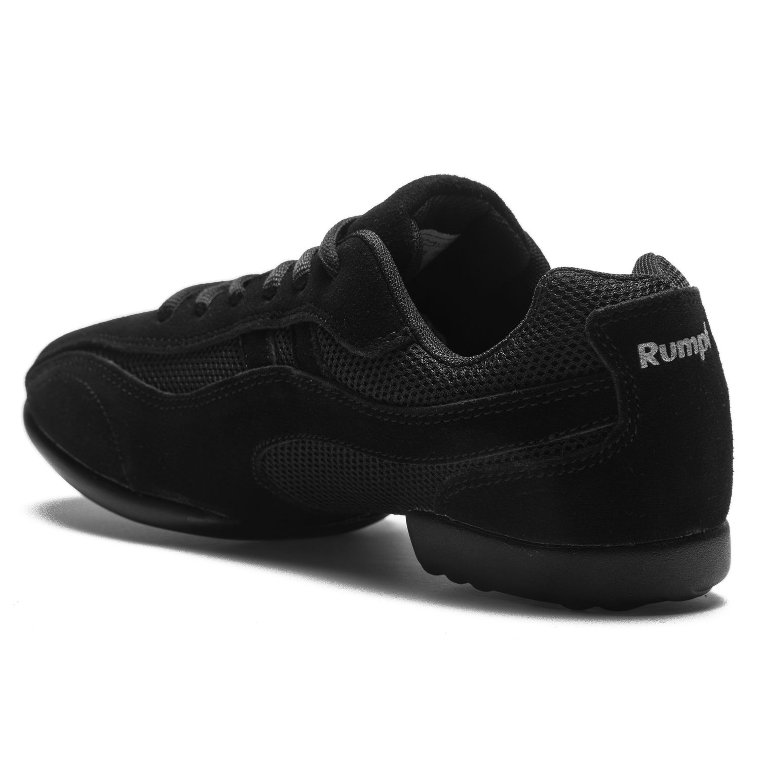 Tanzsneaker Jive geteilte Sohle mit Chromledereinsatz schwarz