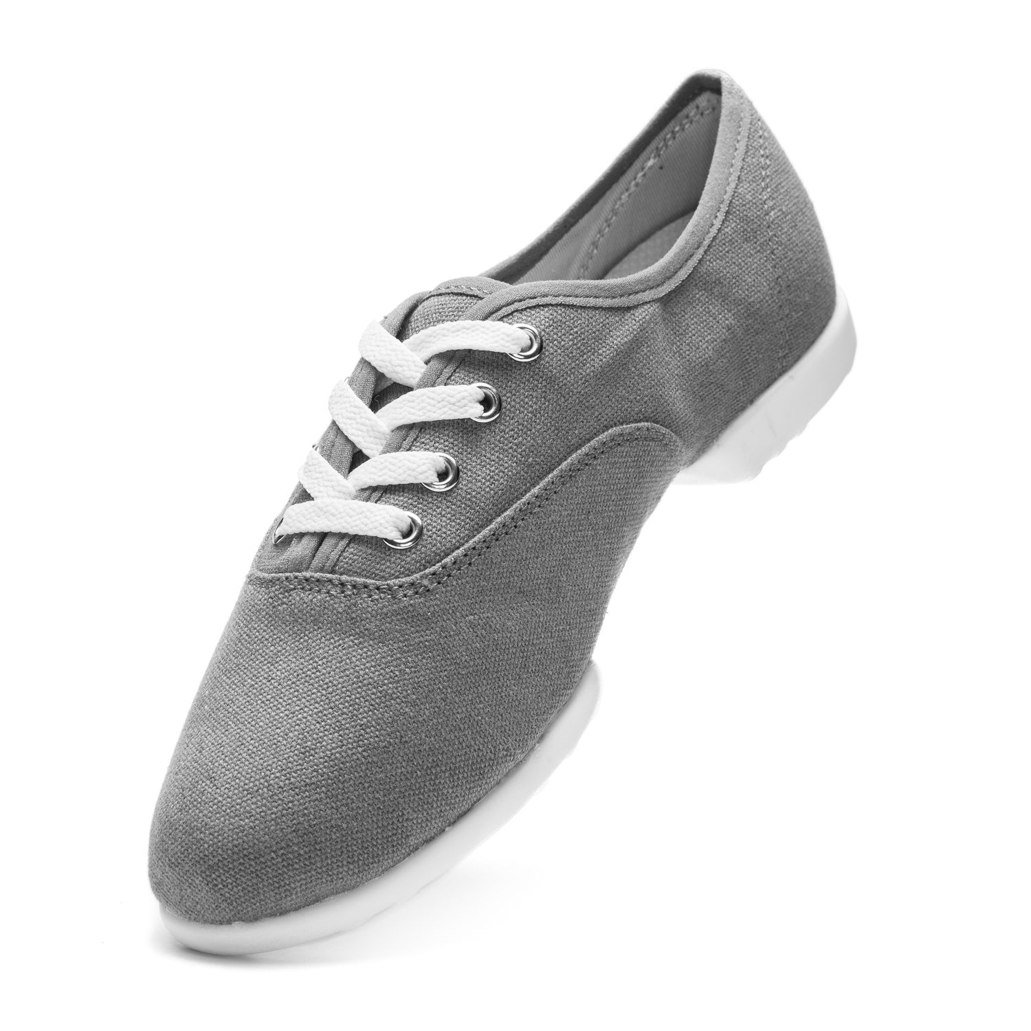 Bee Tanzsneaker vegan aus Leinen mit geteilter Kunststoffsohle grau