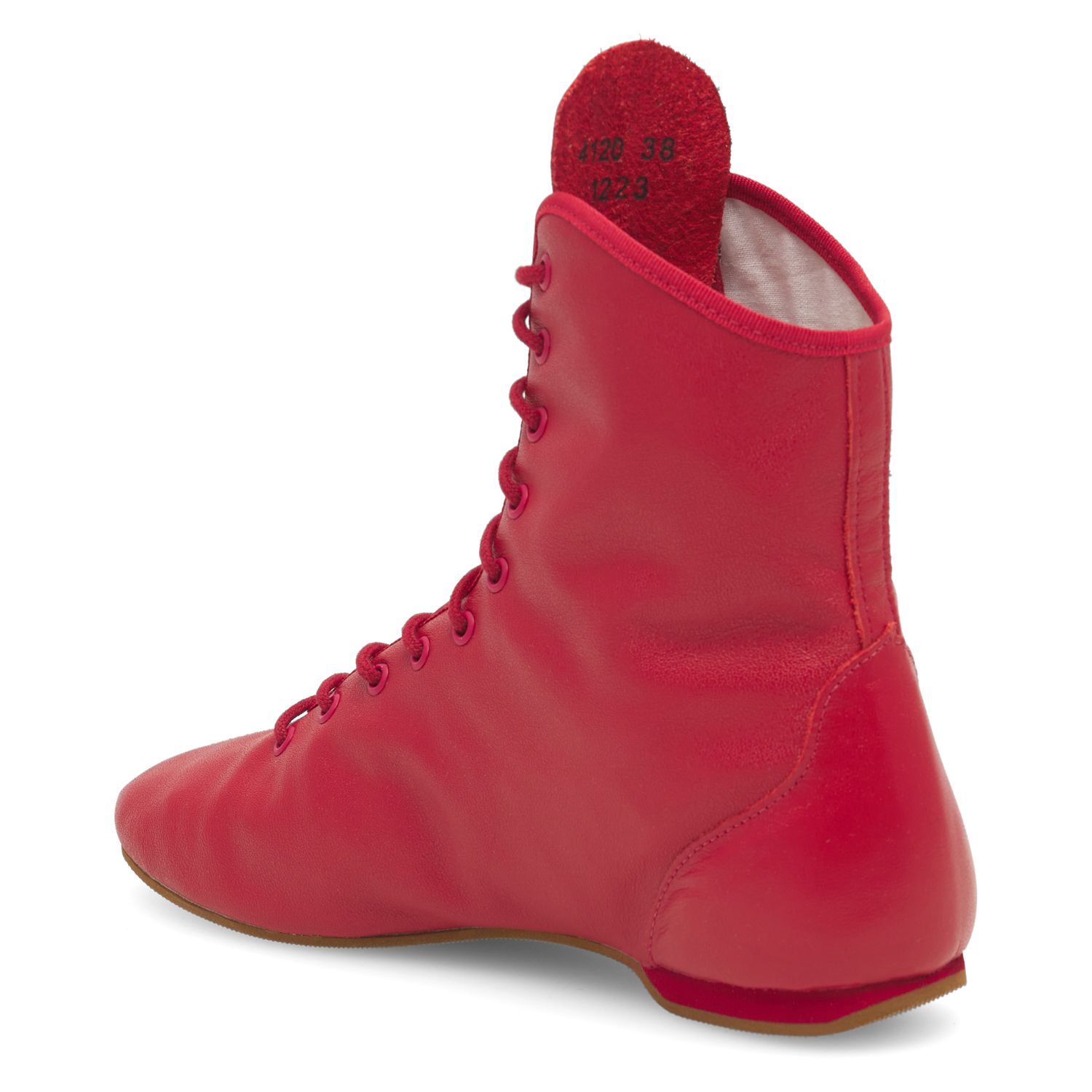 Roter Gardestiefel, hoch, durchgehende Gummisohle