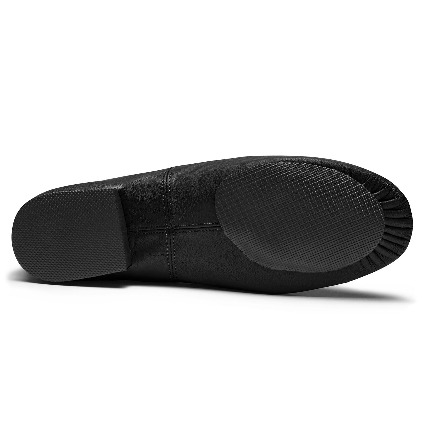 Jazzschuhe aus Leder mit geteilter Gummisohle JZE09 Jazzschuhe aus Leder mit geteilter Gummisohle Schwarz