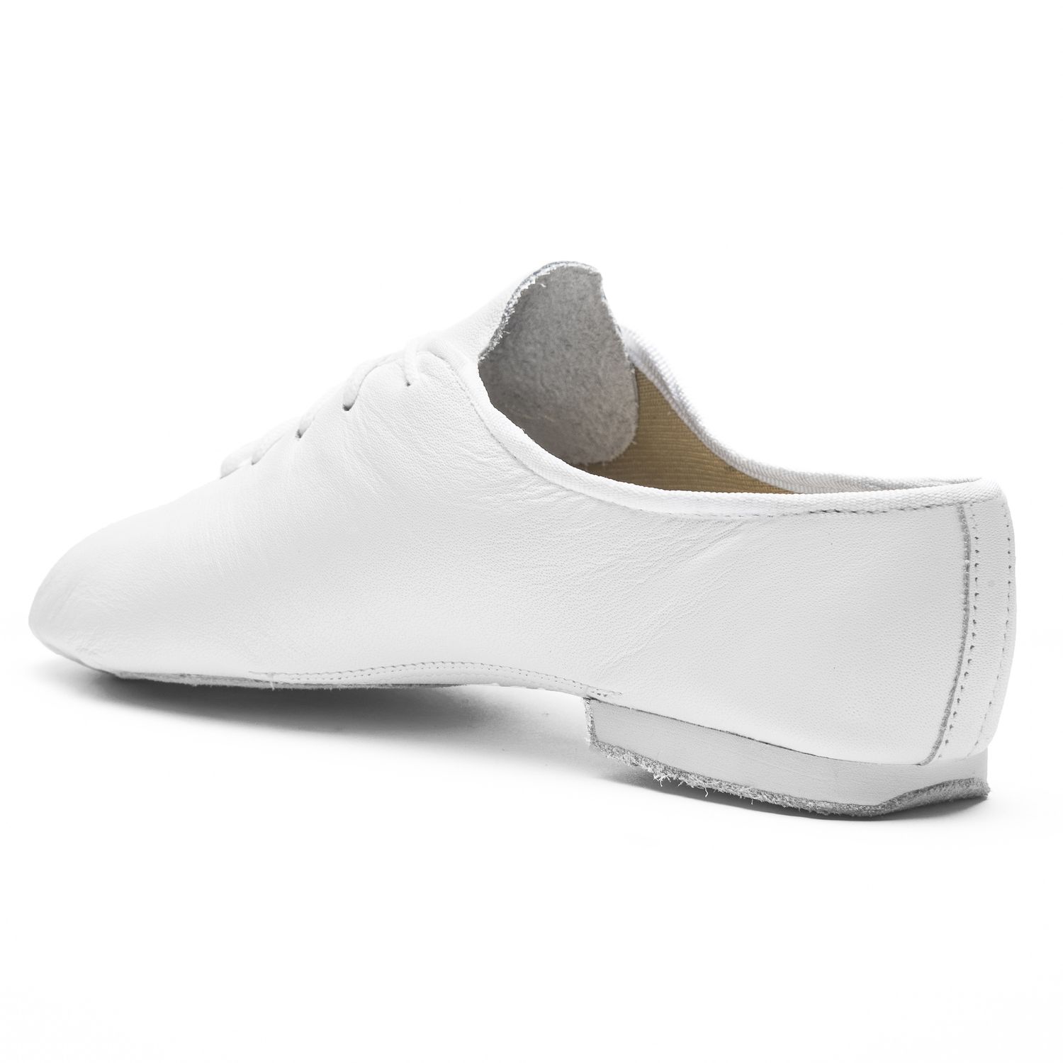 Jazzschuhe Basic I aus Leder mit geteilter Chromledersohle weiß
