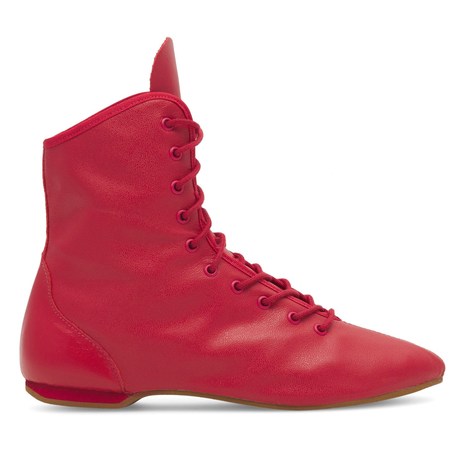 Roter Gardestiefel, hoch, durchgehende Gummisohle