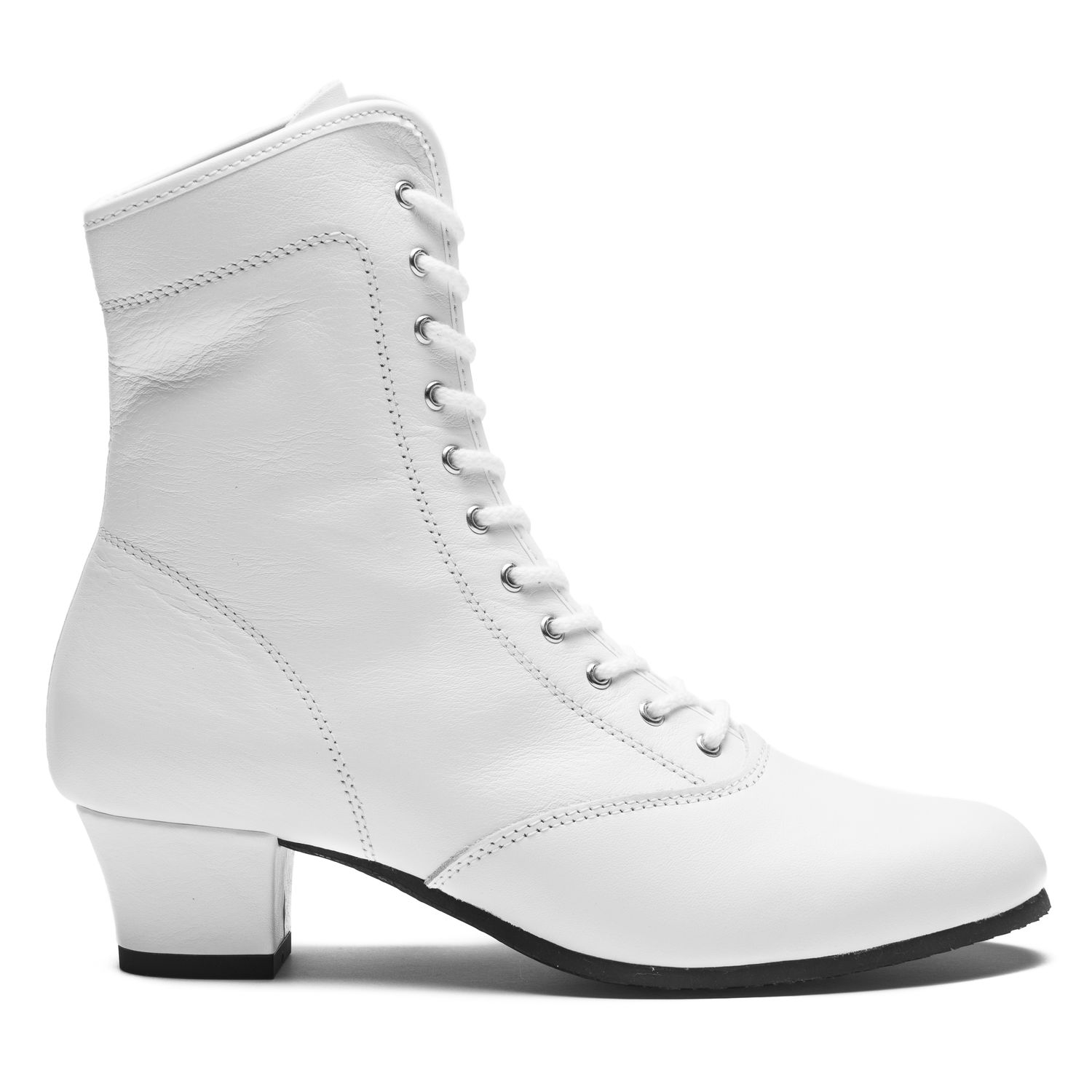 Lola Gardestiefel mit Ösen aus Leder mit Porosohle weiß