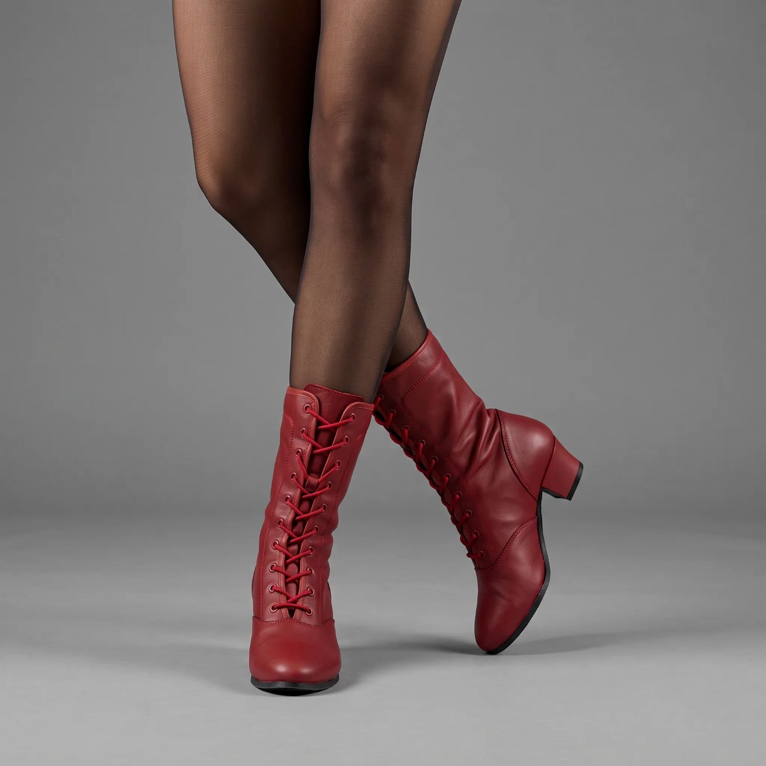Tanzstiefel aus Leder mit Gummisohle