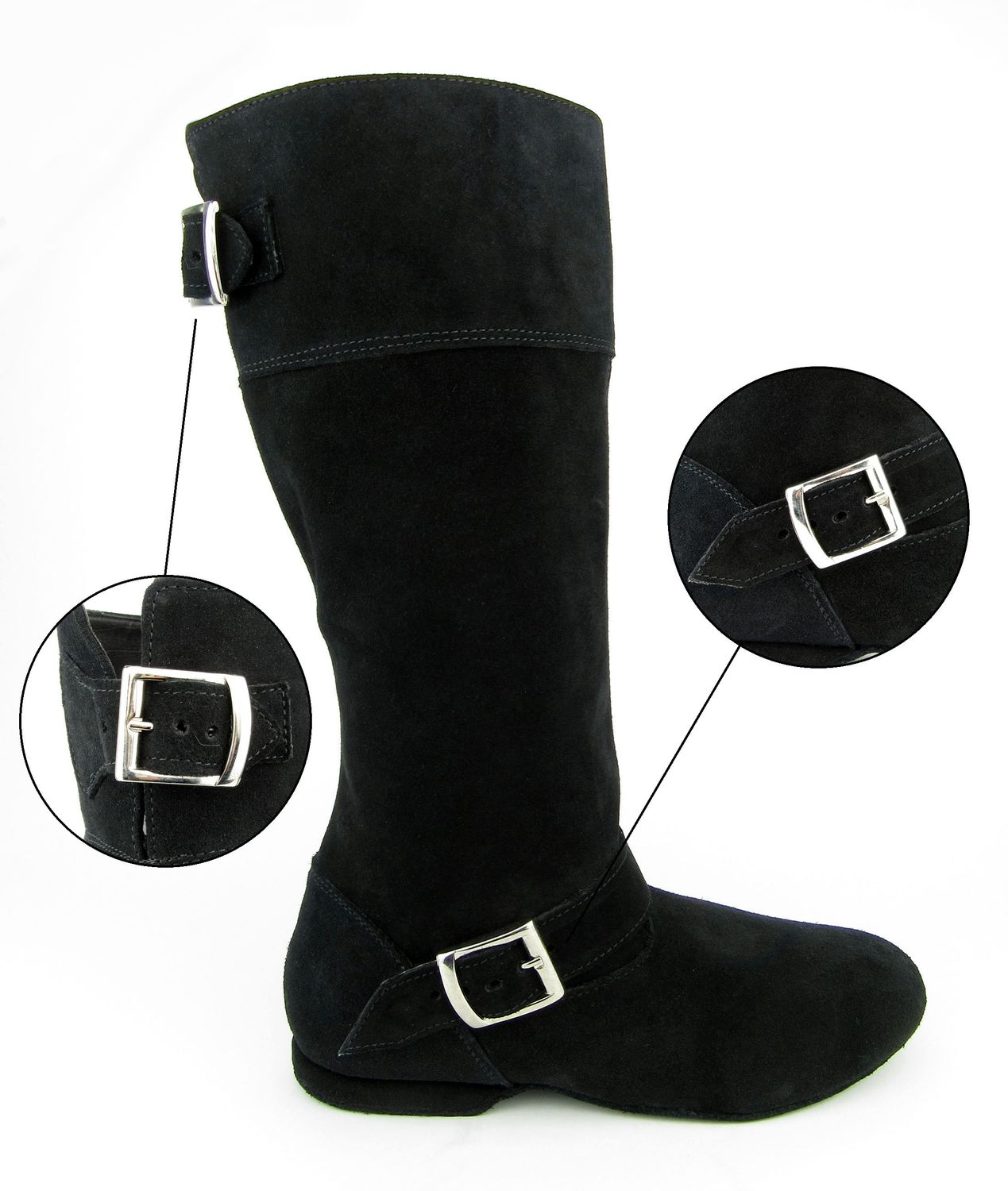 West Coast Swing Stiefel aus Leder mit Chromledersohle 