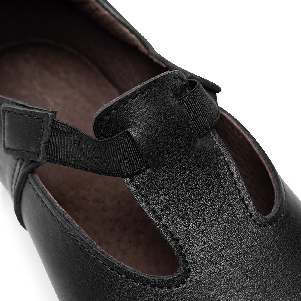 Damen Folklore Tanzschuh mit T-Riemen Liz 1045 Folklore Tanzschuh Schwarz