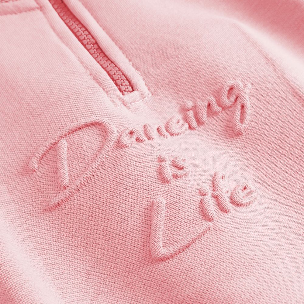 Damen Sweatshirt mit Half-Zip Pink