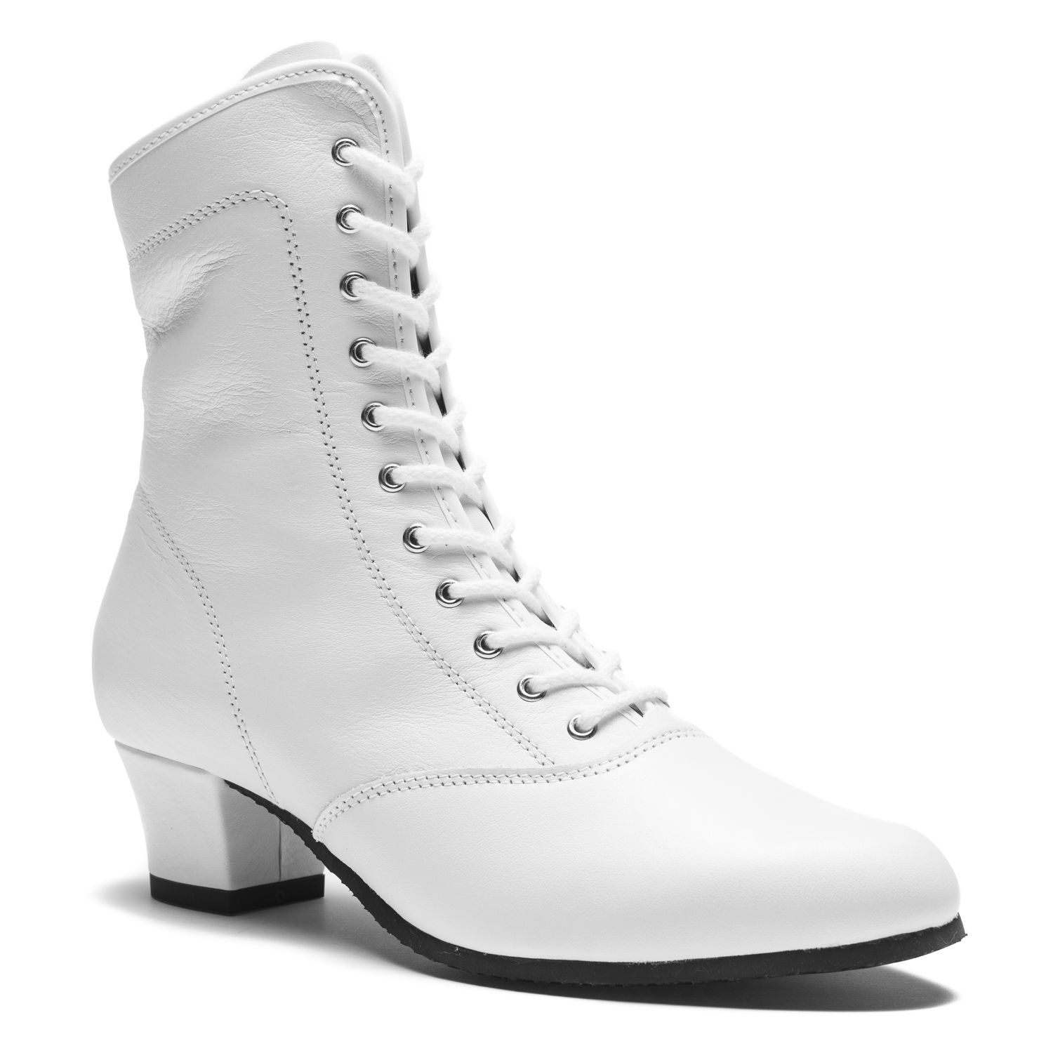 Lola Gardestiefel mit Ösen aus Leder mit Porosohle weiß