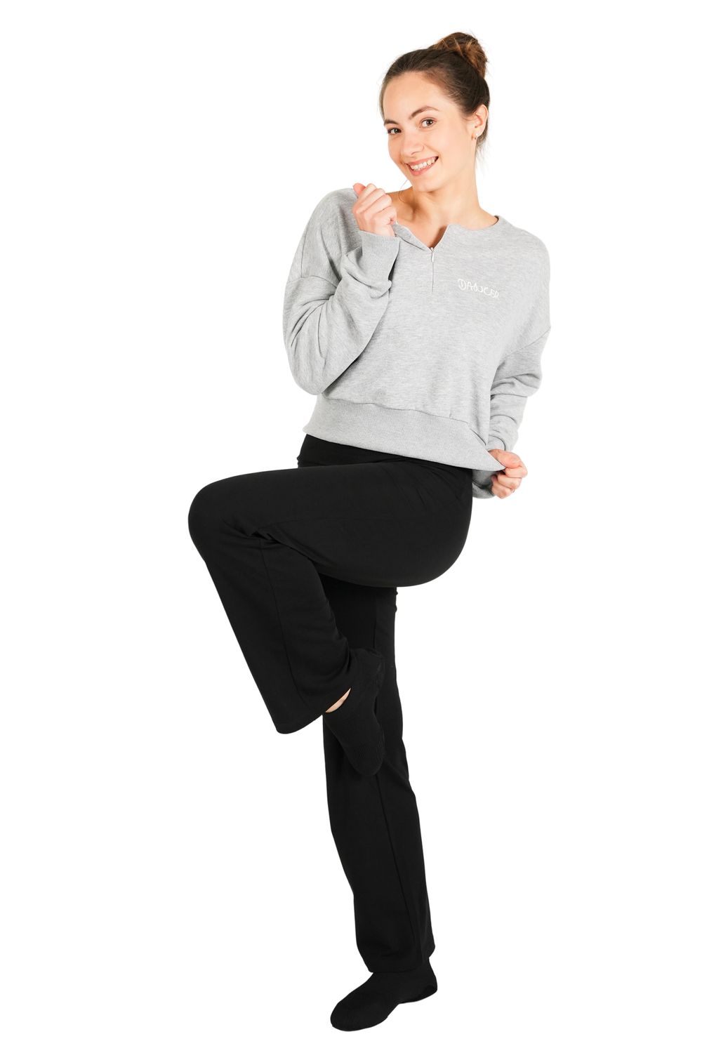 Sweatshirt Oversize mit Reißverschluss Grau Melange