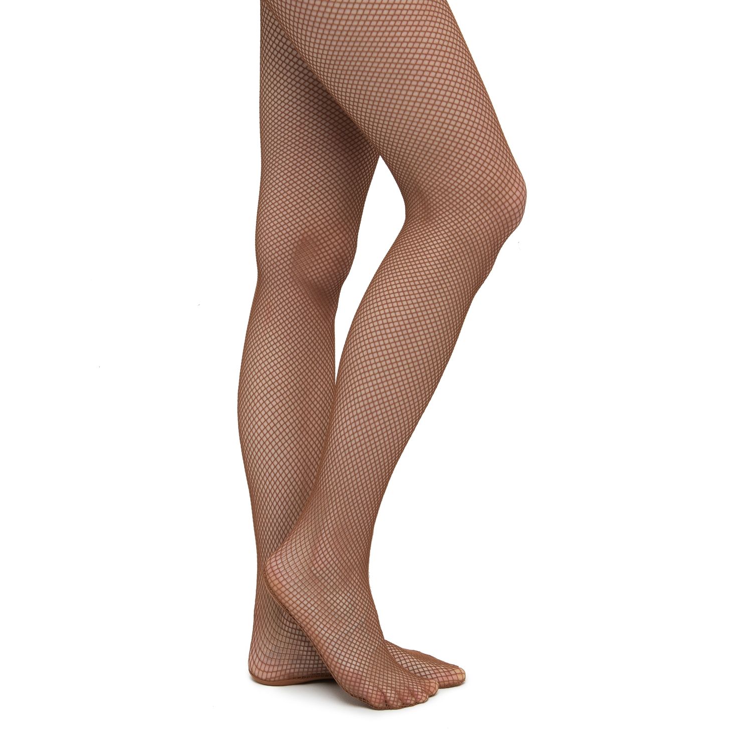Netzstrumpfhose mit verstärkter Fußsohle Braun 