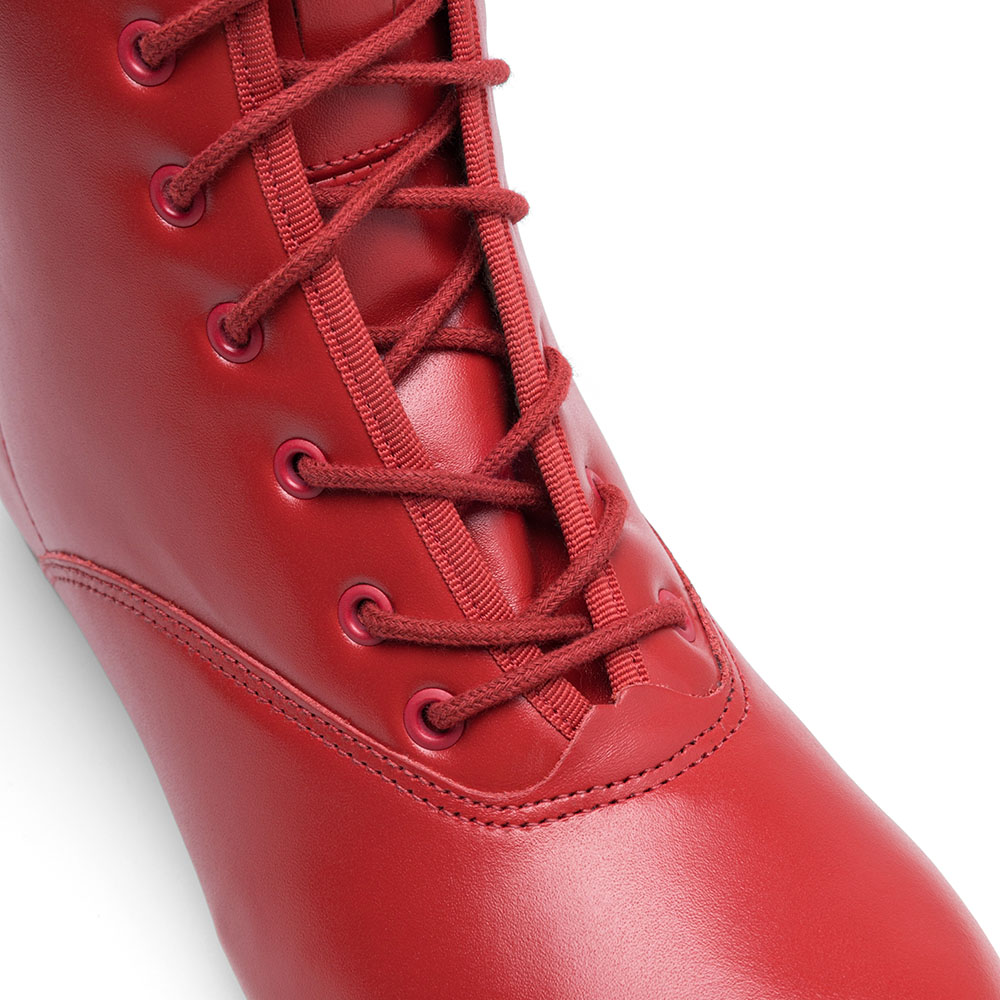 Traditions Gardestiefel Leder mit Gummisohle rot