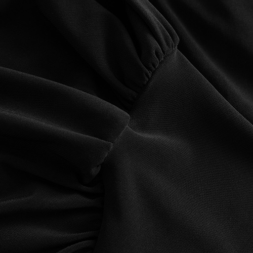 Damen Top mit 3/4-Spitzenärmeln Schwarz 