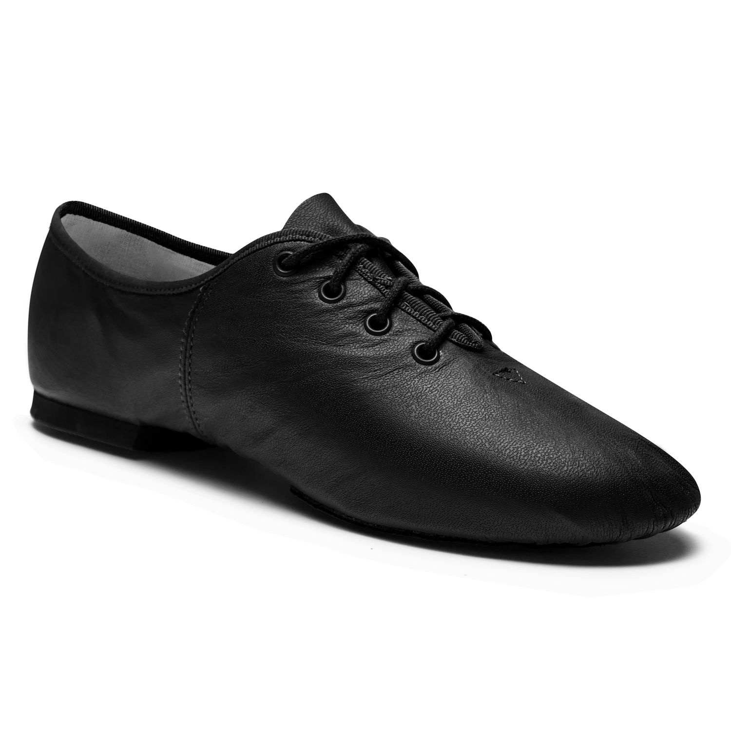 Jazzschuhe aus Leder mit geteilter Gummisohle JZE09 Jazzschuhe aus Leder mit geteilter Gummisohle Schwarz