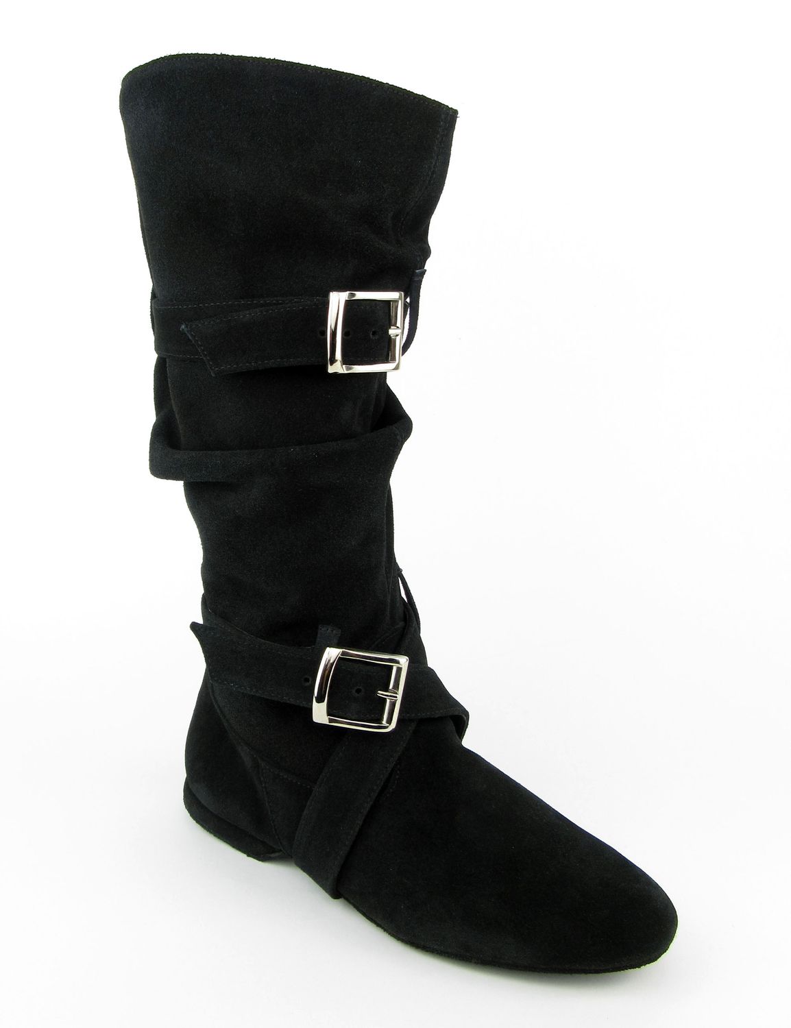 West Coast Swing Stiefel aus Wildleder und Chromledersohle 