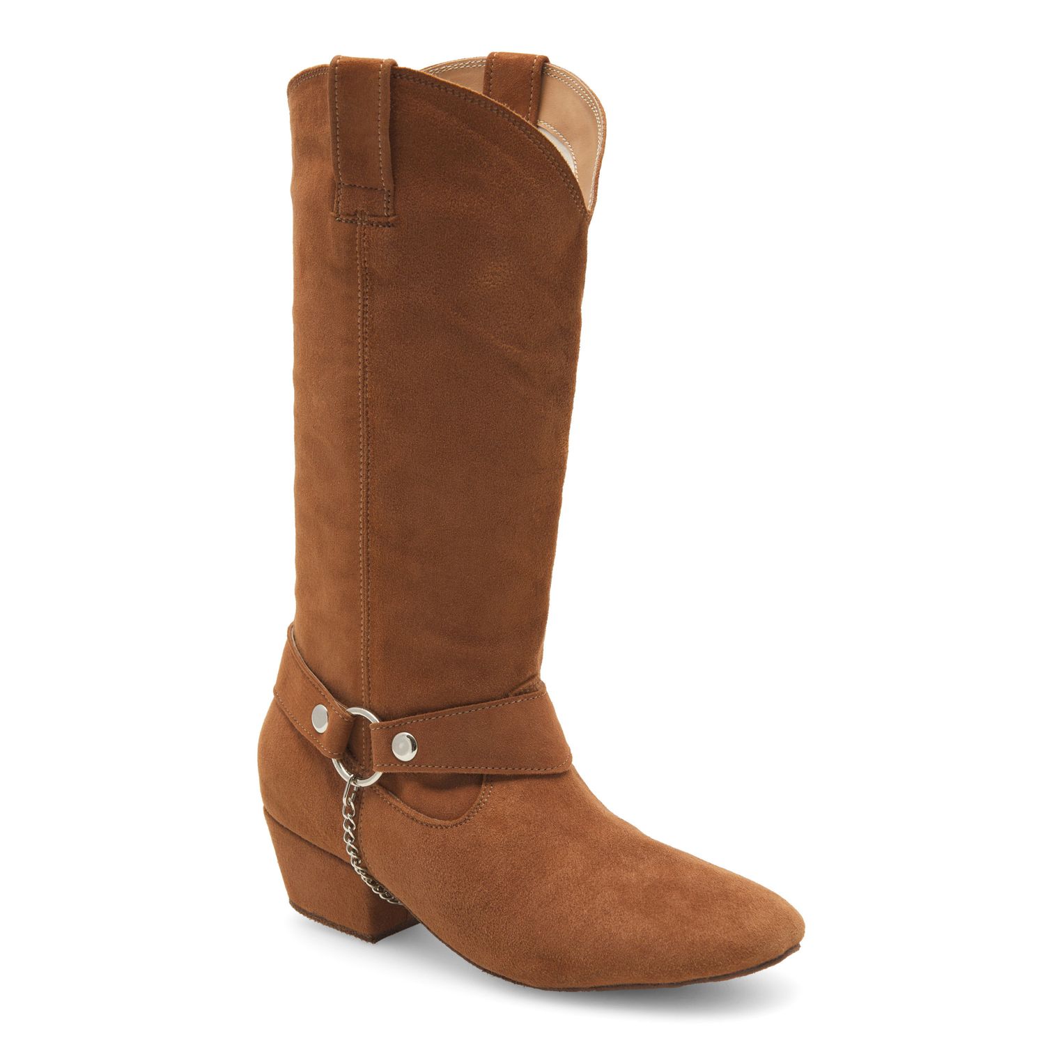 Line Dance Stiefel aus Wildleder mit Chormledersohle cognac