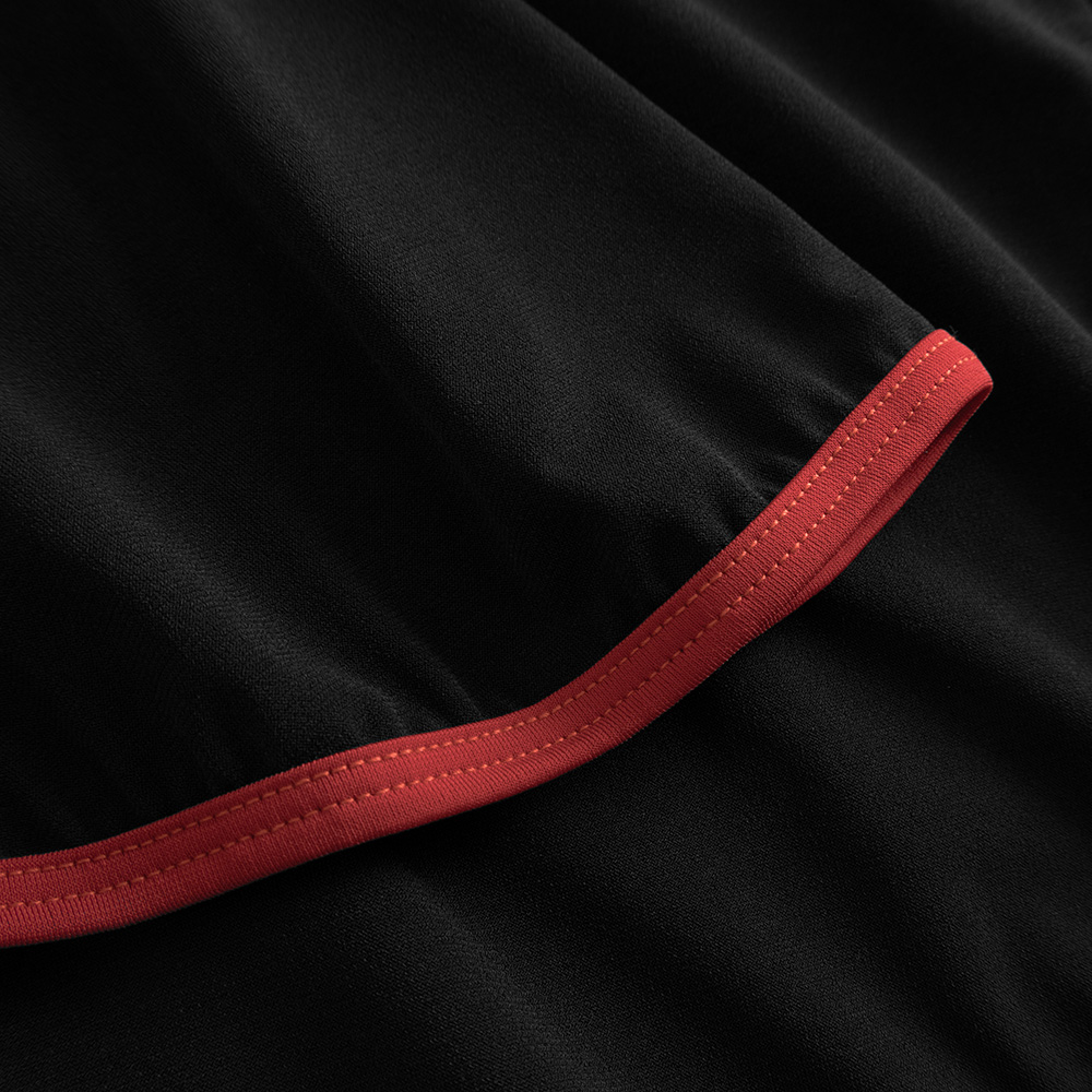 Damen Rock mit roter Saumborte Stucco RU5128 Schwarzer Rock mit roter Saumborte