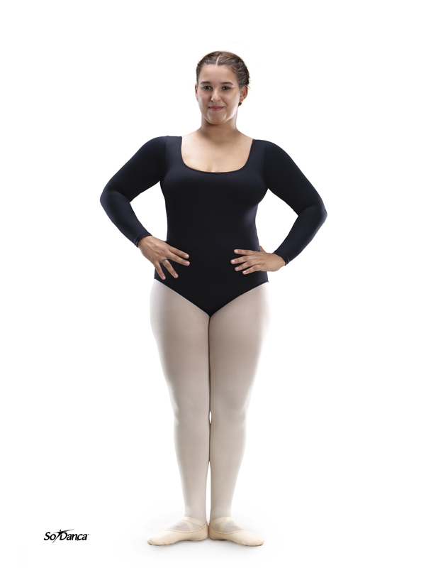 Balletttrikot SL195: Stilvolles Must-Have für kurvige Tänzerinnen! Damen Trikot schwarz