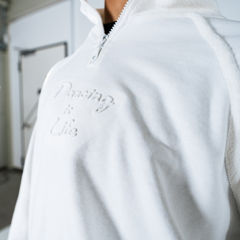 Damen Sweatshirt mit Half-Zip Beige