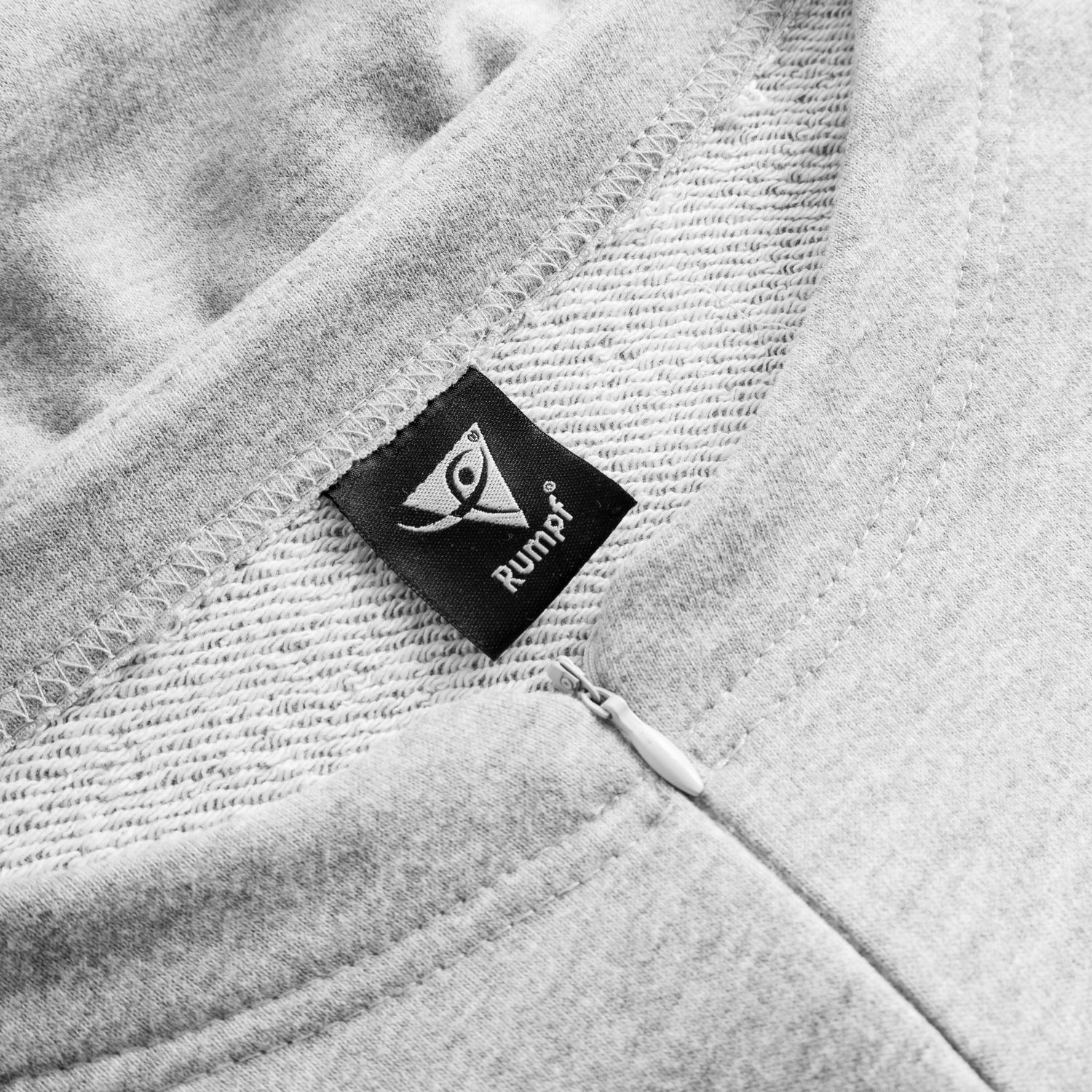 Sweatshirt Oversize mit Reißverschluss Grau Melange