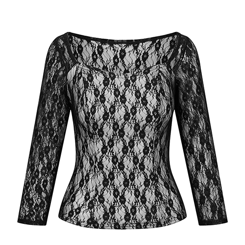 PERUGIA Damen Top 3/4 Ärmel Spitze RU5532
